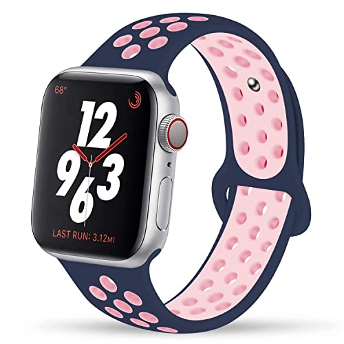Silicone Λουράκι Apple Watch Series 1/Series 2/Series 3/Nike + 42mm (BLUE-PINK) OEM